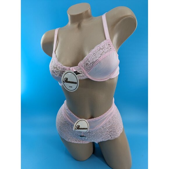 ROMANCE Pink Bra & Boyshort‎ set lots of sizes NEW - Picture 1 of 5